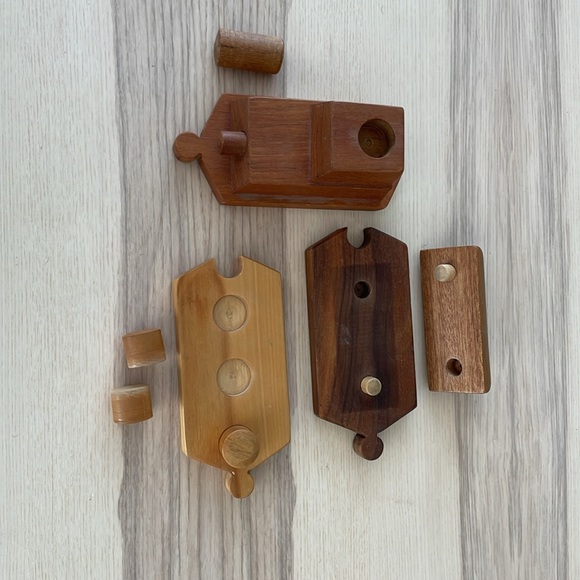 Handmade wooden train building set. - Picture 5 of 5